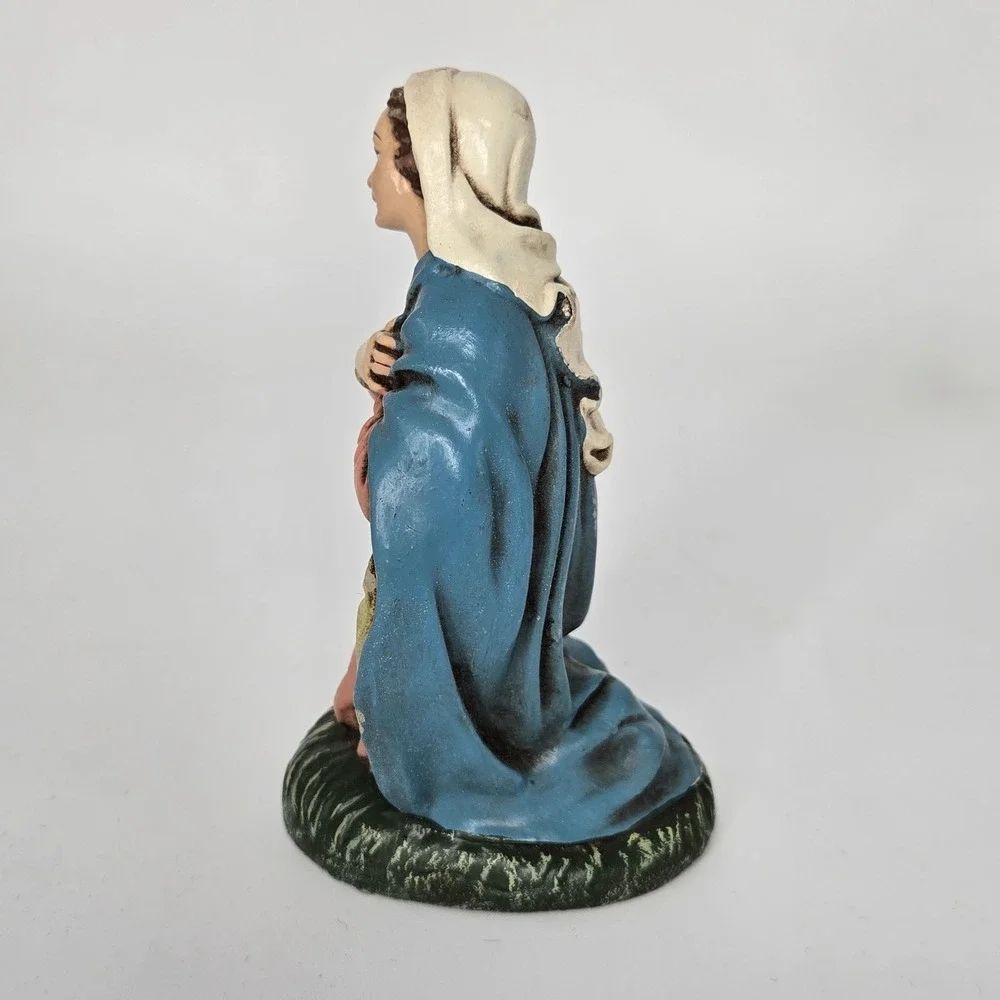 Vtg FONTANINI PAPER MACHE BLESSED‎ MARY FIGURINE ITALY 5